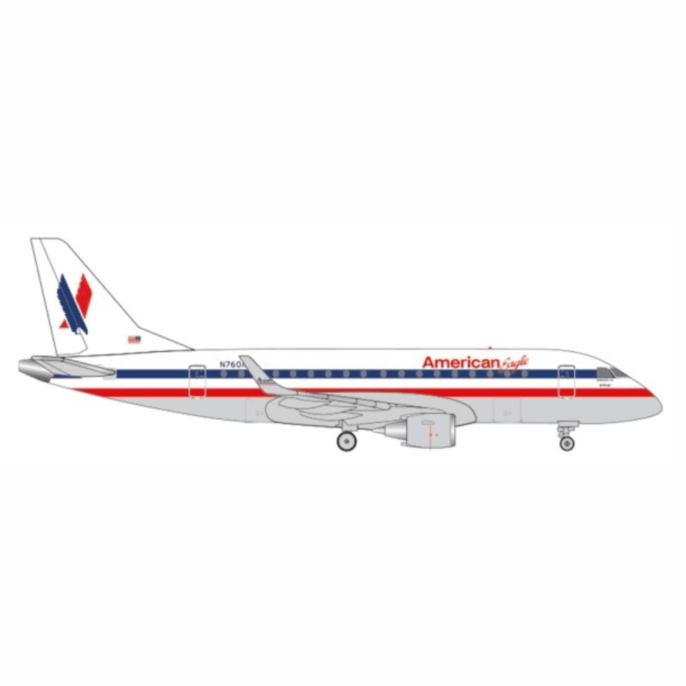 Embraer E170 - American Eagle (Envoy Air),Reg."N760MQ" - Heritage livery Edizione Limitata Marca: Herpa - Scala: 1:500