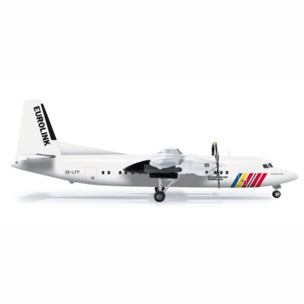 Fokker 50 - SAS Scandinavian Commuter Eurolink, Reg."SE-LFP" Edizione Limitata Marca: Herpa - Scala: 1:200