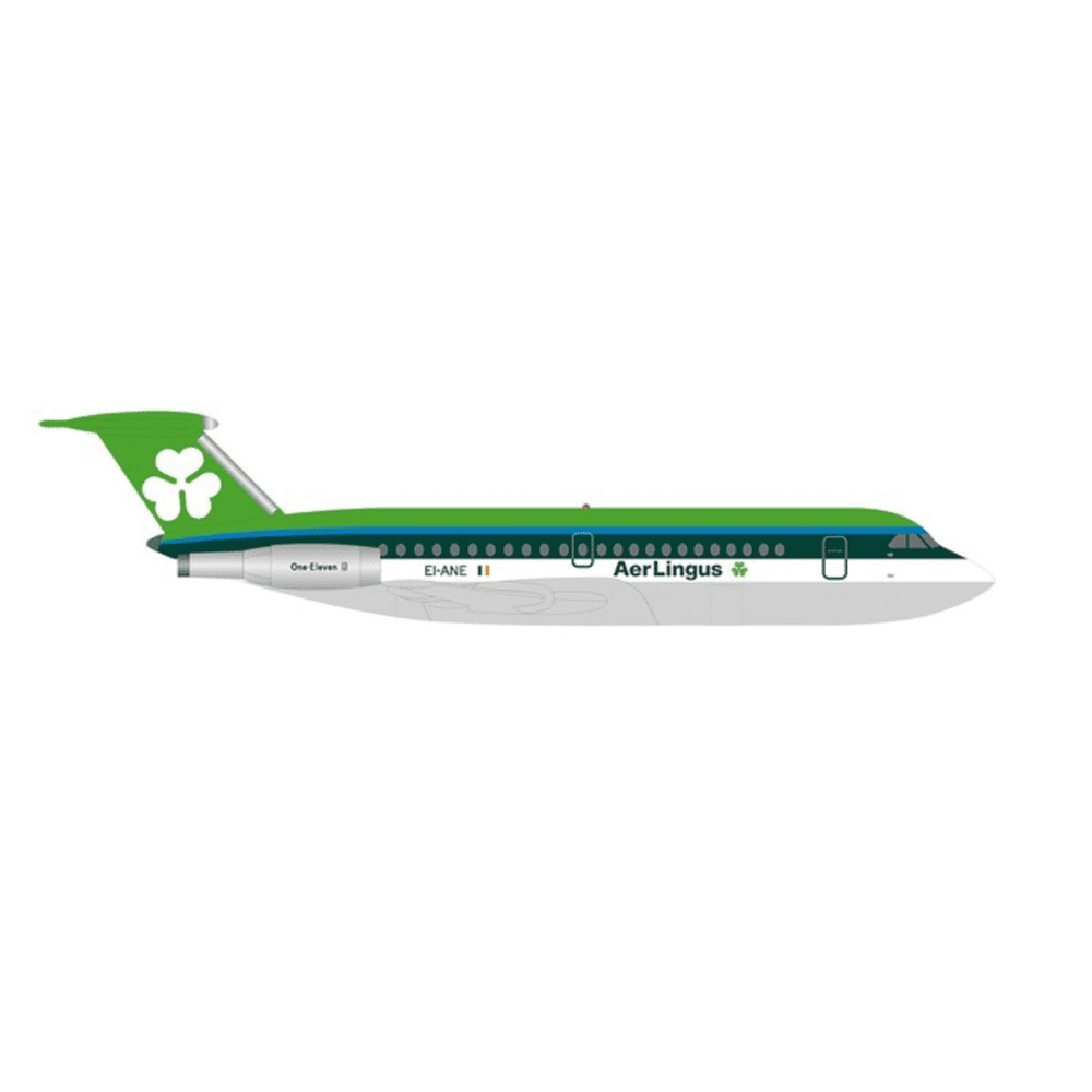 BAC 1-11-200 - AerLingus,Reg."EI-ANE" - "St.Mel / Mel" Edizione Limitata Marca: Herpa - Scala: 1:500