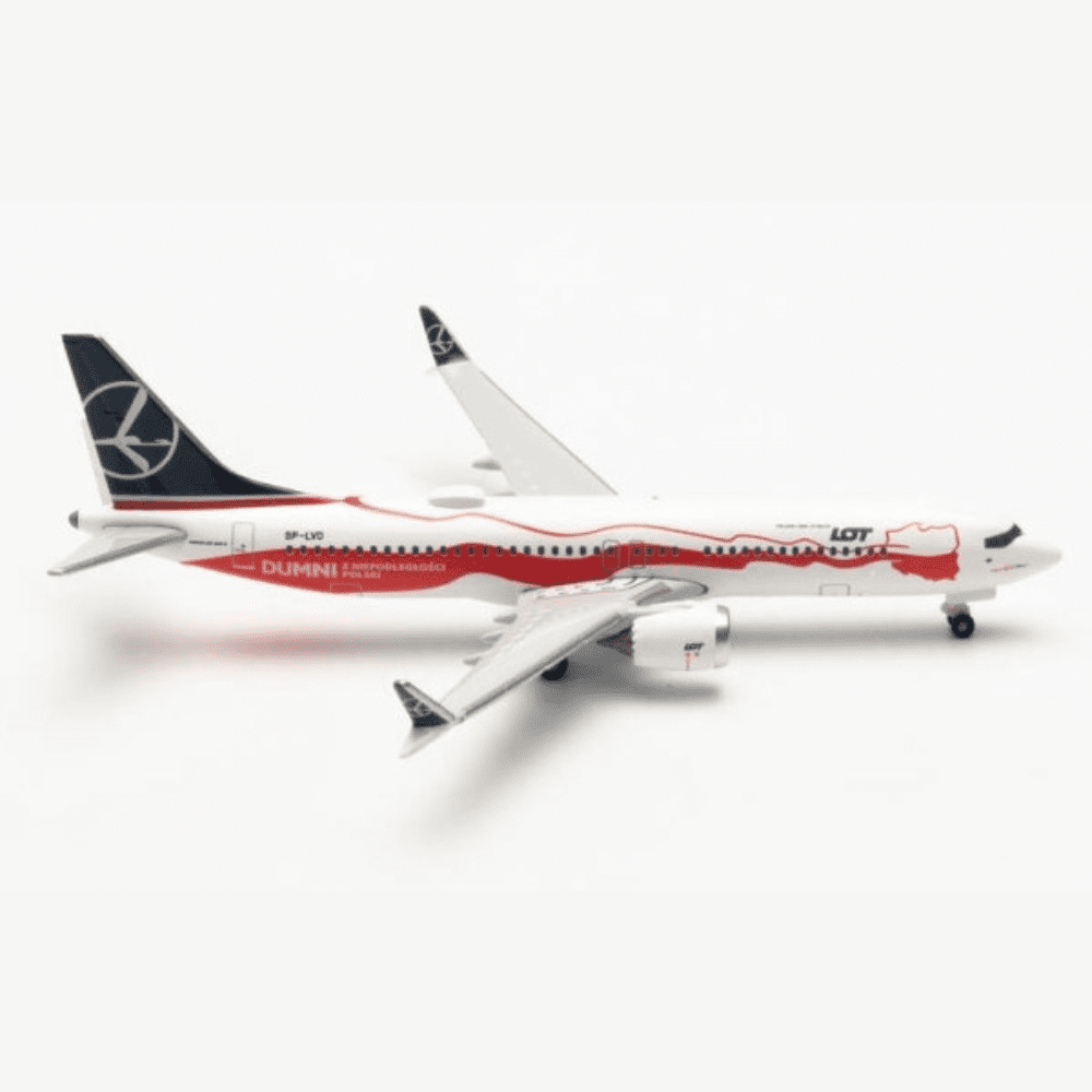 Boeing 737 Max 8 - LOT Polish Airlines, Reg."SP-LVD" - "Proud of Poland's Independence" Marca: Herpa - Scala: 1:500